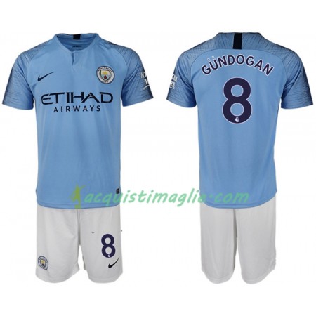 Divisa di Calcio Manchester City GUNDOGAN 8 Bambino Prima 2018/2019